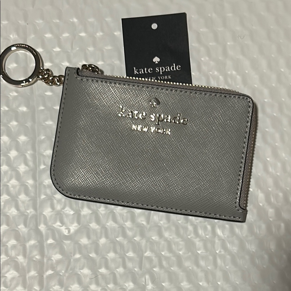 Kate Spade Gray Card Holder/ Key chain